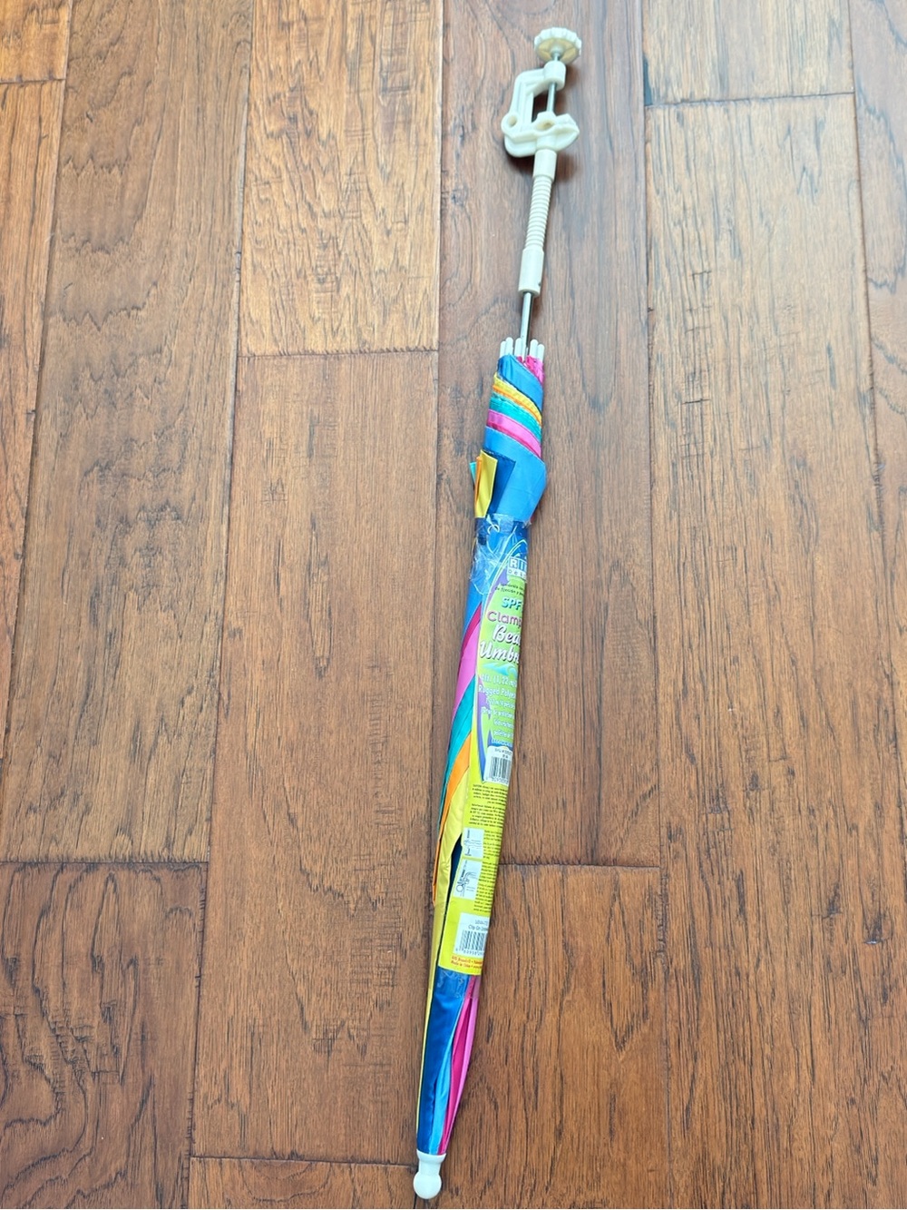 Colorful Spiral Party Umbrella - Blue, Pink, Yellow